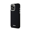 DKNY folyékony szilikon kis fém logó, MagSafe - iPhone 15 Pro Max tok fekete (DKHMP15XSMCHLK)