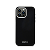 DKNY folyékony szilikon kis fém logó, MagSafe - iPhone 15 Pro Max tok fekete (DKHMP15XSMCHLK)