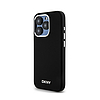 DKNY folyékony szilikon kis fém logó, MagSafe - iPhone 15 Pro tok fekete (DKHMP15LSMCHLK)
