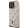 DKNY kockás mintás és nyomtatott csíkos iPhone 16 Pro Max tok - rózsaszín