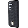DKNY Leather Pattern Metal Logo MagSafe tok Samsung Galaxy S24-hez - fekete
