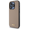DKNY MagSafe iPhone 15 Pro tok, szemcsés fém logóval, bézs