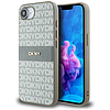 DKNY Repeat Texture Pattern with Tonal Stripe iPhone 16e tok - bézs