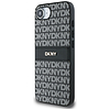 DKNY Repeat Texture Pattern with Tonal Stripe tok iPhone 16e-hez - fekete