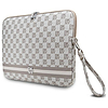 DKNY Sleeve Checkered Pattern Printed Stripes 14" Laptoptáska - Bézs