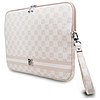 DKNY Sleeve Checkered Pattern Printed Stripes 14" Laptoptáska - Rózsaszín