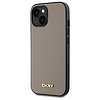 DKNY szemcsézett fém logós MagSafe iPhone 15 tok - bézs
