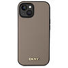 DKNY szemcsézett fém logós MagSafe iPhone 15 tok - bézs