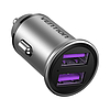 Dual Port Car Charger Vention FFEH0 USB A+A 30/30 Szürke