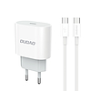 Dudao A14EUC PD 20W USB-C fali töltő kábellel - fehér