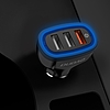 Dudao autós töltő Gyorstöltés gyorstöltés 3.0 QC3.0 2.4A 18W 3x USB fehér (R7S fehér)