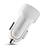 Dudao autóskészlet töltő 2x USB 2.4A + kábel USB 3in1 Lightning / Type C / micro USB kábel fehér (R7 fehér)
