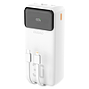 Dudao K15MAX 30000mAh PD 22.5W külső akkumulátor beépített kábelekkel - fehér