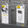 Dudao K15MAX 30000mAh PD 22.5W külső akkumulátor beépített kábelekkel - fehér