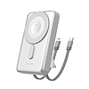 Dudao K29 10000mAh PD 20W MagSafe Powerbank fém tokkal, állvánnyal és beépített USB-C/Lightning kábelekkel - ezüst