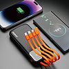 Dudao K6Pro univerzális 10000mAh külső akkumulátor USB kábellel, USB C típusú, villám, fekete (K6Pro-fekete)