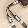 Dudao L13C+ 2in1 USB-C adapter - szürke
