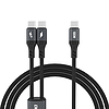 Dudao L3F 2in1 kábel 100W 1.2m 2 x USB-C - fekete