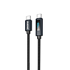 Dudao L7C USB-C - USB-C 100W kábel LED kijelzővel 1m - fekete