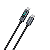 Dudao L7C USB-C - USB-C 100W kábel LED kijelzővel 1m - fekete