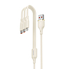 Dudao L7SE 3in1 USB-A - 2x USB-C / Lightning 66W kábel 1.2m - bézs