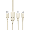 Dudao L7SF 2in1 kábel USB-C - USB-C / Lightning 100W 1.2m - bézs