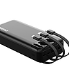 Dudao nagy teljesítményű powerbank 3 beépített kábellel 20000mAh USB Type C + micro USB + lightning fekete (Dudao K6Pro +)