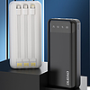 Dudao nagy teljesítményű powerbank 3 beépített kábellel 20000mAh USB Type C + micro USB + lightning fehér (Dudao K6Pro +)
