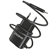 Dudao töltő 2x USB beépített 12W Lightning kábellel fekete (A2ProL fekete)