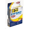 Dymo 45021 D1 feliratozószalag 12mm x 7m fekete alapon fehér 