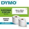 Dymo 99012 Eco 89x36mm címetikett gazdaságos fehér 260db / tekercs