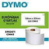 Dymo 99014 ECO fehér 101x54mm etikett gazdaságos címke nagy méretű 220db / tekercs