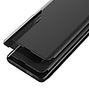 Eco Leather View Case elegáns tok fedéllel és állvánnyal iPhone 16e-hez - fekete