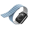 Egyedülálló tokos Revix szíj Apple Watchhoz 1/2/3/4/5/6/7/8/9/SE/SE2/Ultra 42/44/45/49mm. Megfordítható Mágneses fehér-kék/fehér-kék