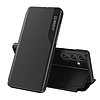 Elegáns Eco Leather View Case tok, fedéllel és állvány funkcióval, Samsung Galaxy A36 készülékhez - fekete