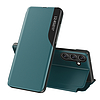 Elegáns Eco Leather View Case tok fedéllel és állvány funkcióval Samsung Galaxy A36 készülékhez - zöld