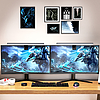 Elesense irodai vezeték nélküli vezérlésű LED lámpa világítás monitorhoz 2 db. fekete (E1129)