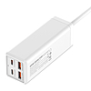 Elosztó 1 AC aljzattal, 2x USB, 2x USB-C LDNIO SC1418, EU/US, 2500 W, fehér (SC1418 EU)