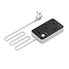Elosztó 3 AC aljzattal, 4x USB, LDNIO SC3412, EU/US, 2500W, szürke (SC3412 EU)