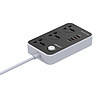 Elosztó 3 AC aljzattal, 4x USB, LDNIO SC3412, EU/US, 2500W, szürke (SC3412 EU)