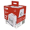 EMOS Hosszabbító/elosztó (kocka) 2 m / 2 aljzat / fehér / 2×USB-A+1×USB-C+Qi / 1,5 mm2 (P0222CQ)