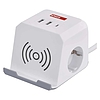 EMOS Hosszabbító/elosztó (kocka) 2 m / 2 aljzat / fehér / 2×USB-A+1×USB-C+Qi / 1,5 mm2 (P0222CQ)