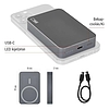 EMOS Powerbank WI 1046, 10 000 mAh, 20 W+Wireless, szürke (B0551GY)