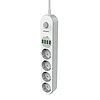 Energizer EPB2500W00EU hálózati elosztó 4 hálózati és 4 USB(töltő) aljzattal, túlfeszültség védett, 2m kábel