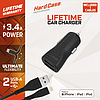 Energizer HardCase - Autós töltő 2x USB-A 17W 3.4A + MFi minősítésű Lightning kábel fekete (DC2CLLIM)
