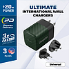 Energizer Ultimate - Multiplug EU / UK / US GaN 20W PD hálózati töltő zöld (A20MUGR)