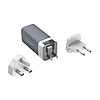 Energizer Ultimate - Többcsatlakozós EU / UK / US GaN USB-C és USB-A 65 W PD hálózati töltő ezüst (A65MU)