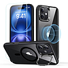ESR Classic Hybrid Kickstand Halolock MagSafe iPhone 16 Plus + Edzett üveg képernyővédő fólia - fekete