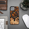 Fa és gyanta tok iPhone 15-höz MagSafe Bewood Unique Orange - narancssárga és fekete