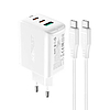 Fali töltő Acefast A13 PD 65W, 2x USB-C + USB, fehér (A13 white)